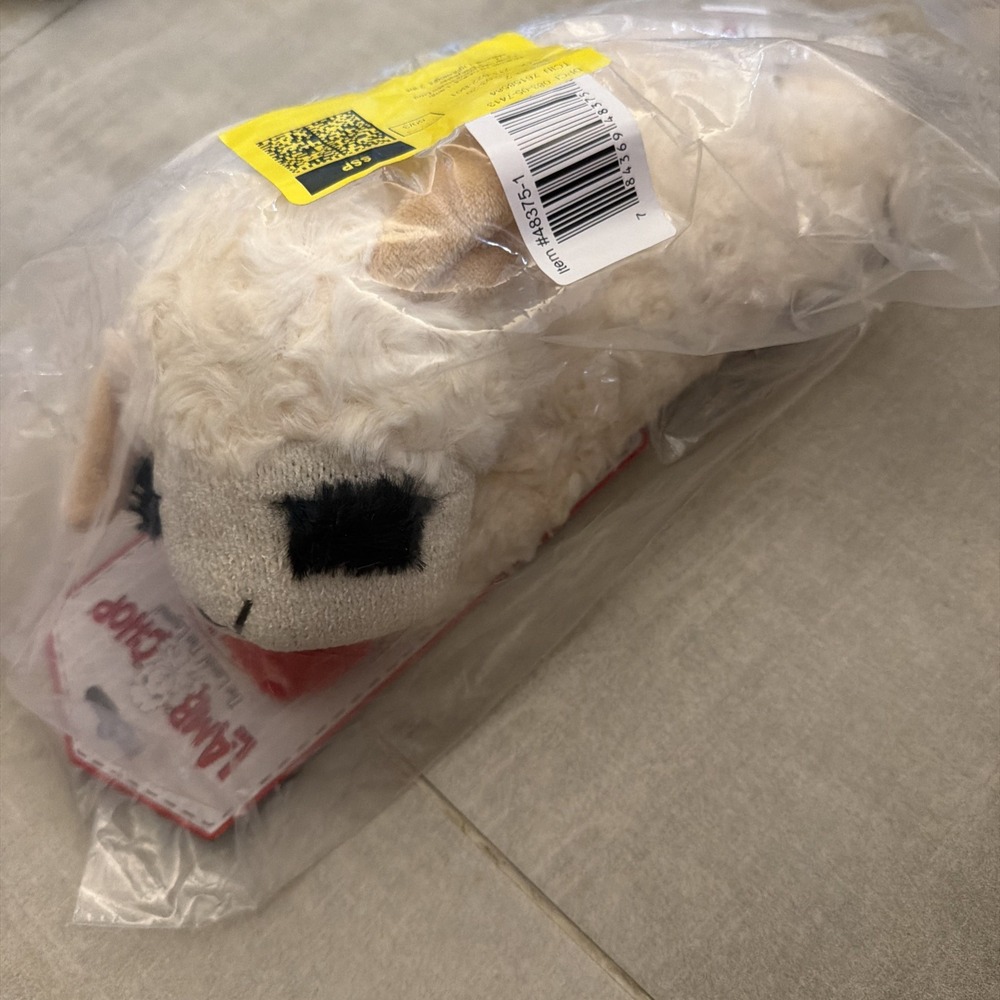 Multipet Lamb Chop Dog Plush Toy Squeaky Toy Small Medium Dogs 10in NEW
